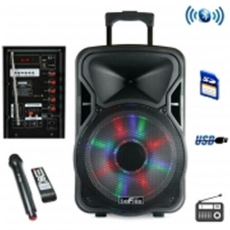 BEFREE SOUND 15 In. Bluetooth Rechargeable Party Speaker With Illuminatiing Light BFS-5800